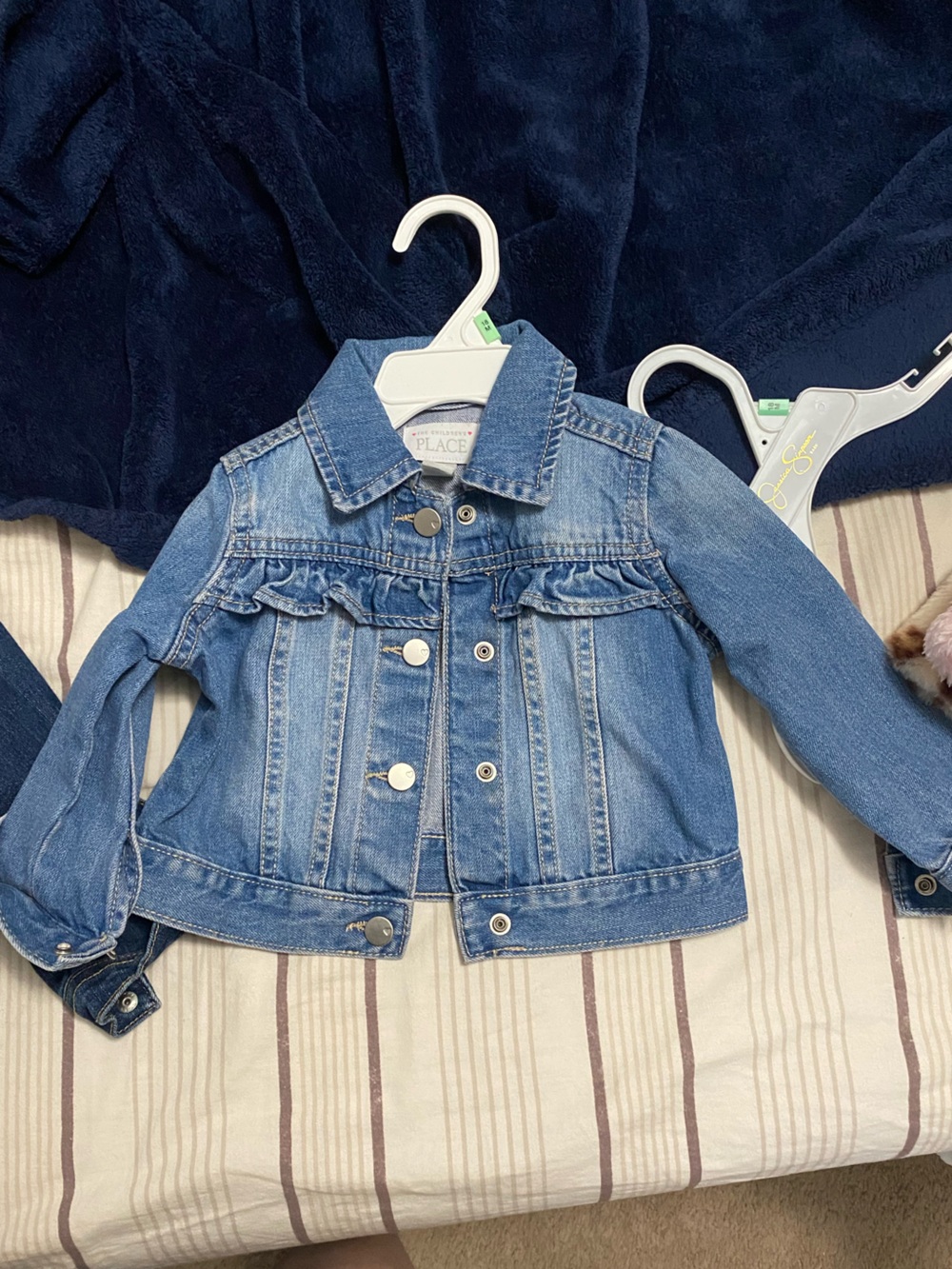 The Children's Place Blue Ruffle Denim Jacket